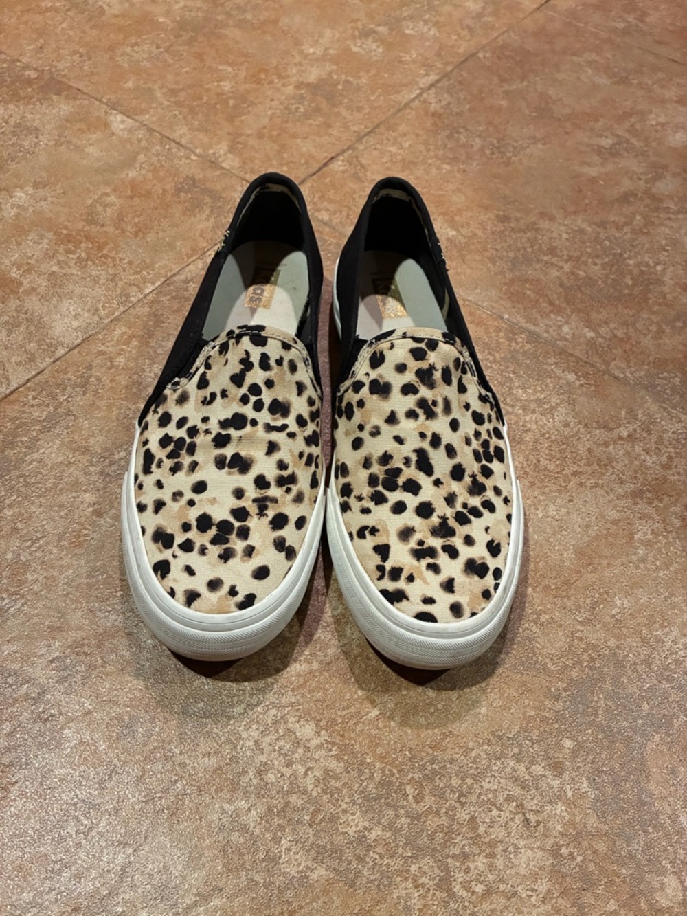 Keds Leopard Print Slip-On Women's Sneakers - Black/Beige